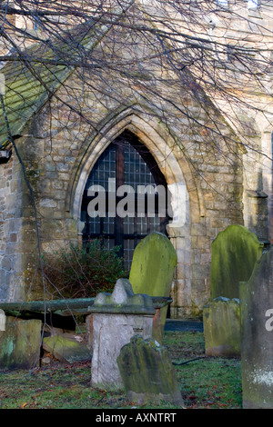 Tor des Lanchester All Saints Parish Church UK Stockfoto