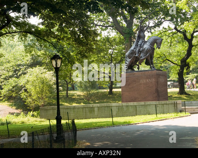 Eine Statue von König Jagiello im Central Park in New York City, USA Stockfoto