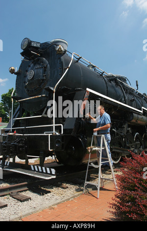Greenville Railroad Park und Museum Greenville Pennsylvania der Lok ist einer der größten Schalter Motoren der Welt Stockfoto