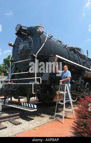 Greenville Railroad Park und Museum Greenville Pennsylvania der Lok ist einer der größten Schalter Motoren der Welt Stockfoto
