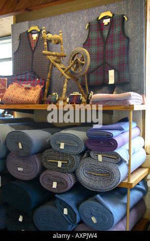 Heimtextilien Shop Trefriw Woollen Mühle North West Wales Stockfoto