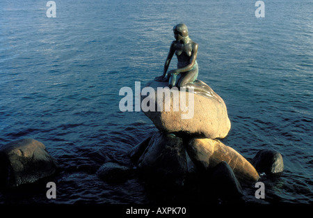 Copenhagen die Statue der kleinen Meerjungfrau Stockfoto