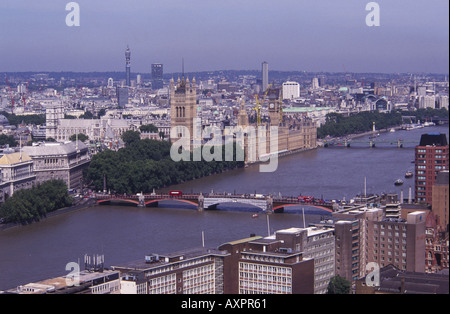 UK-Vereinigtes Königreich-gb-Großbritannien-England London Luftaufnahme der Häuser des Parlaments Stockfoto
