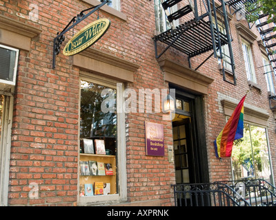 Die Oscar Wilde Buchhandlung an der Christopher Street in der Gay-Bereich von New York City USA Stockfoto
