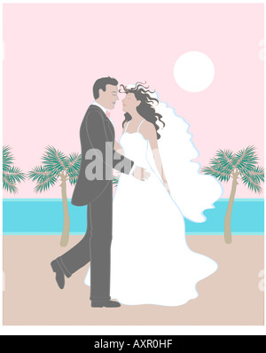 Hochzeit im Palms Linda Braucht (20. C. American) Computergrafik Stockfoto