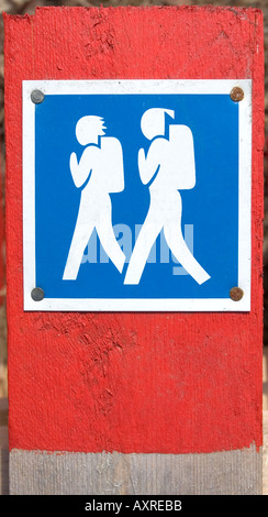 Wanderroute Marker , Finnland Stockfoto