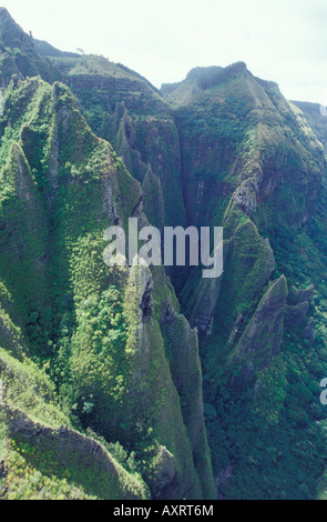 Luftaufnahme von Nuku Hiva Marquesa Inseln Französisch-Polynesien Stockfoto