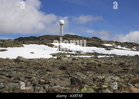 Radaranlage auf Tron Berg Tynset Hedmark Norwegen Stockfoto