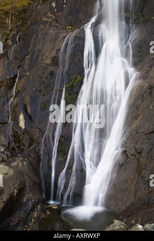 Aber Falls oder Rhaeadr Fawr im Coedydd Aber National Nature Reserve Snowdonia National Park Abergwyngregyn Gwynedd Nordwales UK Stockfoto