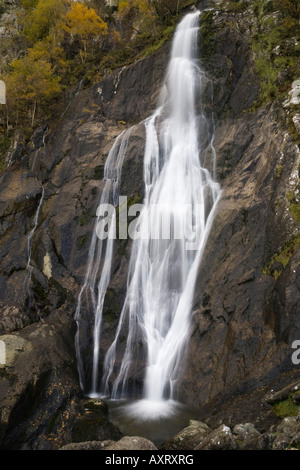Aber Falls oder Rhaeadr Fawr im Coedydd Aber National Nature Reserve Snowdonia National Park Abergwyngregyn Gwynedd Nordwales UK Stockfoto
