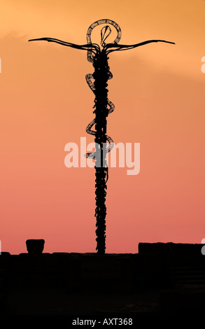 Denkmal für Mose auf dem Berg Nebo Jordan, wo er starb, versprach Pand gesehen zu haben Stockfoto