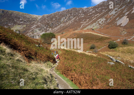 Wanderer auf Cader Idris, Snowdonia, Wales, UK Stockfoto
