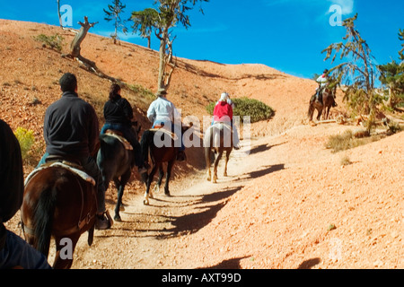 Horsback Fahrer in Bryce Canyon in Utah Stockfoto