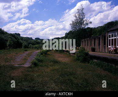 Millers Dale Station stillgelegten heute Teil von The Monsal Trail Wanderweg Millers Dale Peak District Nationalpark Derbyshire Stockfoto