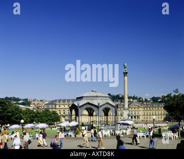 Geographie/Reise, Deutschland, Baden-Württemberg, Stuttgart, Schlösser, Platz vor Schloss, Musikpavillon vor dem neuen Schloss, Baden-Württemberg, Stockfoto