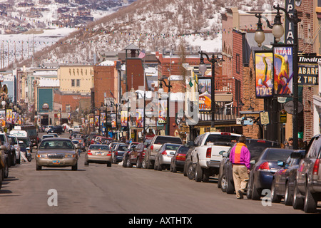 PARK CITY UTAH USA Main Street Park City eine historische Bergstadt Stockfoto