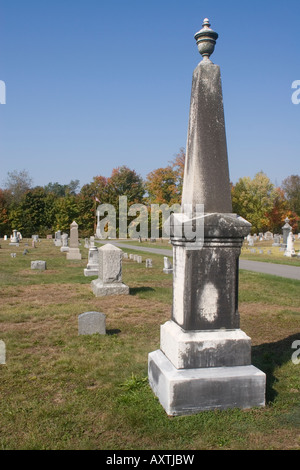 Ein Upstate NY Friedhof gegründet 1861, Soldaten unterzubringen, die im Bürgerkrieg gestorben weiterhin als Begräbnisstätte dienen Stockfoto