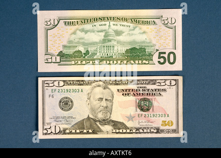 50 fünfzig US-Dollar Bill Stockfoto