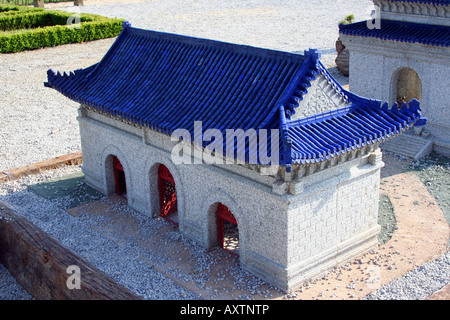 Modell der alten japanischen Tempel. Stockfoto