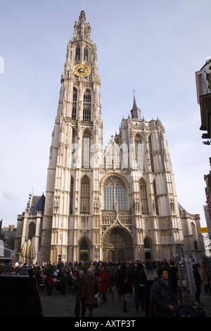 Kathedrale unserer lieben Frau, Antwerpen, Belgien. Lokaler Name ist: Onze Lieve Vrouwkerk Stockfoto
