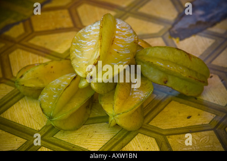 Star-Obst auf dem Markt auf den Seychellen Stockfoto