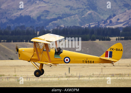 Tiger Moth Doppeldecker Wanaka Südinsel Neuseeland Stockfoto