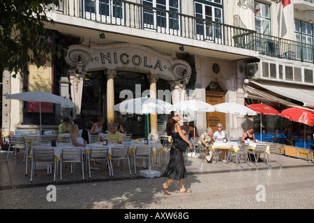 Portugal Lissabon Portugal Lissabon Rossio Cafe Nicola am Rossio Platz Lissabon Cafe Nicola am Rossio Platz Stockfoto