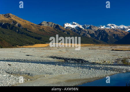 Waimakariri Tal, Arthur Pass, Südalpen, Canterbury, Südinsel, Neuseeland, Pazifik Stockfoto