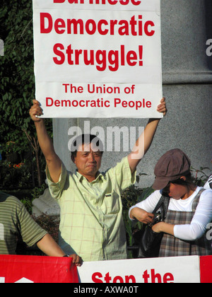 Demonstration für einen demokratischen Wandel in Birma, Myanmar, am Union Square, USA, Manhattan, New York Stockfoto