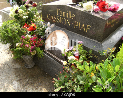 Grabstein von Edith Piaf Paris Frankreich Stockfoto