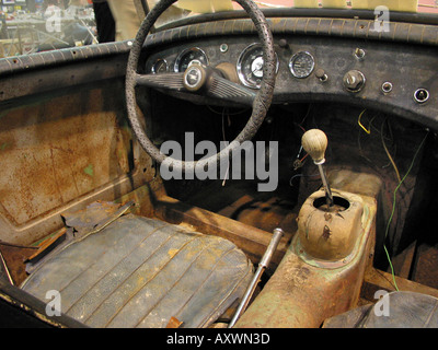 Innenraum des Uhralter Austin Healey Sprite Mk1 Stockfoto