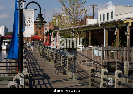 Wilmington River Walk, Riverwalk, Wilmington, North Carolina NC USA Stockfoto