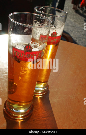 Tschechisches Bier in Prag, Tschechische Republik Stockfoto