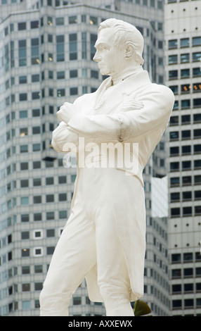 Statue von Sir Stamford Raffles, Raffles Landing Site, Singapur, Südostasien Stockfoto