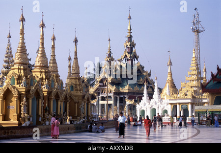 Yangon, Shwedagon Pagode, Fachstellen Stockfoto