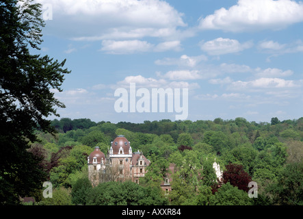 Bad Muskau, Landschaftspark (Park Muzakowski), Bergpark, Blick Vom Grünen Dreieck Auf Das Neue Schloß Stockfoto