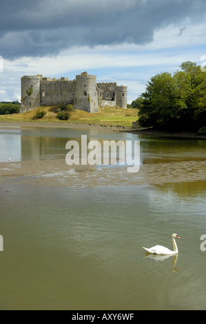 Carew Castle Pembrokeshire Wales Stockfoto