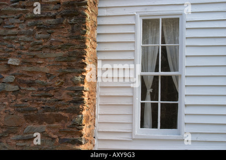Fenster von Becky Cable Haus in Cades Cove Great Smoky Mountains Nationalpark Stockfoto