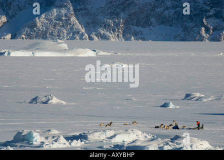 Eisbergen gefroren ins Meer außerhalb Uummannaq, Grönland Stockfoto