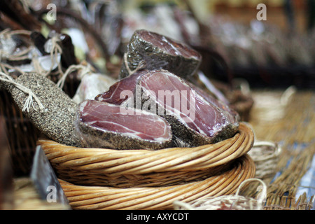 Salami in Leadenhall Market London Stockfoto