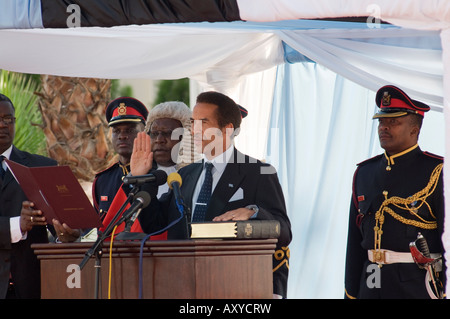 Einweihung des Seretse Khama Ian Khama vierter Präsident der Republik von Botswana Stockfoto