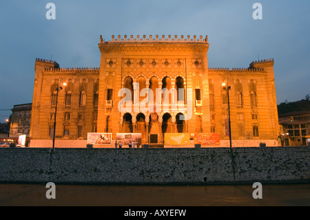 Altes Rathaus, National und Bibliotheksgebäude Austro-ungarische Universität, Sarajevo, Bosnien, Bosnien und Herzegowina, Europa Stockfoto