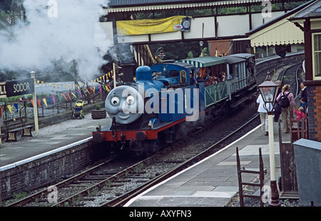 LLANGOLLEN DENBIGHSHIRE NORTH WALES UK August Thomas stehenden Tank Engine in Sodar-Station an einem speziellen Event Tage Stockfoto