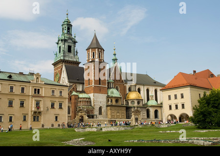 Wawel Catherdral, Königsschloss Bereich, Europa, Polen, Krakow (Krakau), UNESCO-Weltkulturerbe Stockfoto