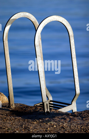 Neuen Metall Hafen Wand Ladder, Hayle Hafen Cornwall UK Stockfoto