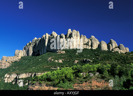 Montserrat das seltsam geformte Bergrücken Stockfoto