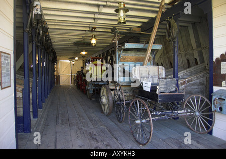Wagen und Bühne Trainer-Anzeige an der Mission San Juan Bautista State Park CA USA Stockfoto