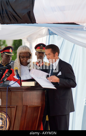 Einweihung des Seretse Khama Ian Khama vierter Präsident der Republik von Botswana Stockfoto