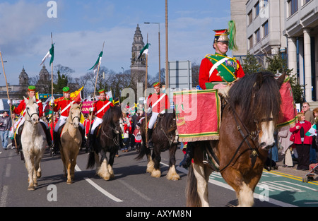 Walisische Pferd eine historische Festzug Kavallerie Truppe am jährlichen St. Davids Day März in Cardiff South Wales UK EU Stockfoto