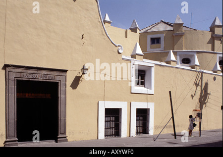 Puebla, Theatro Vordach, Eingangsbereich Stockfoto